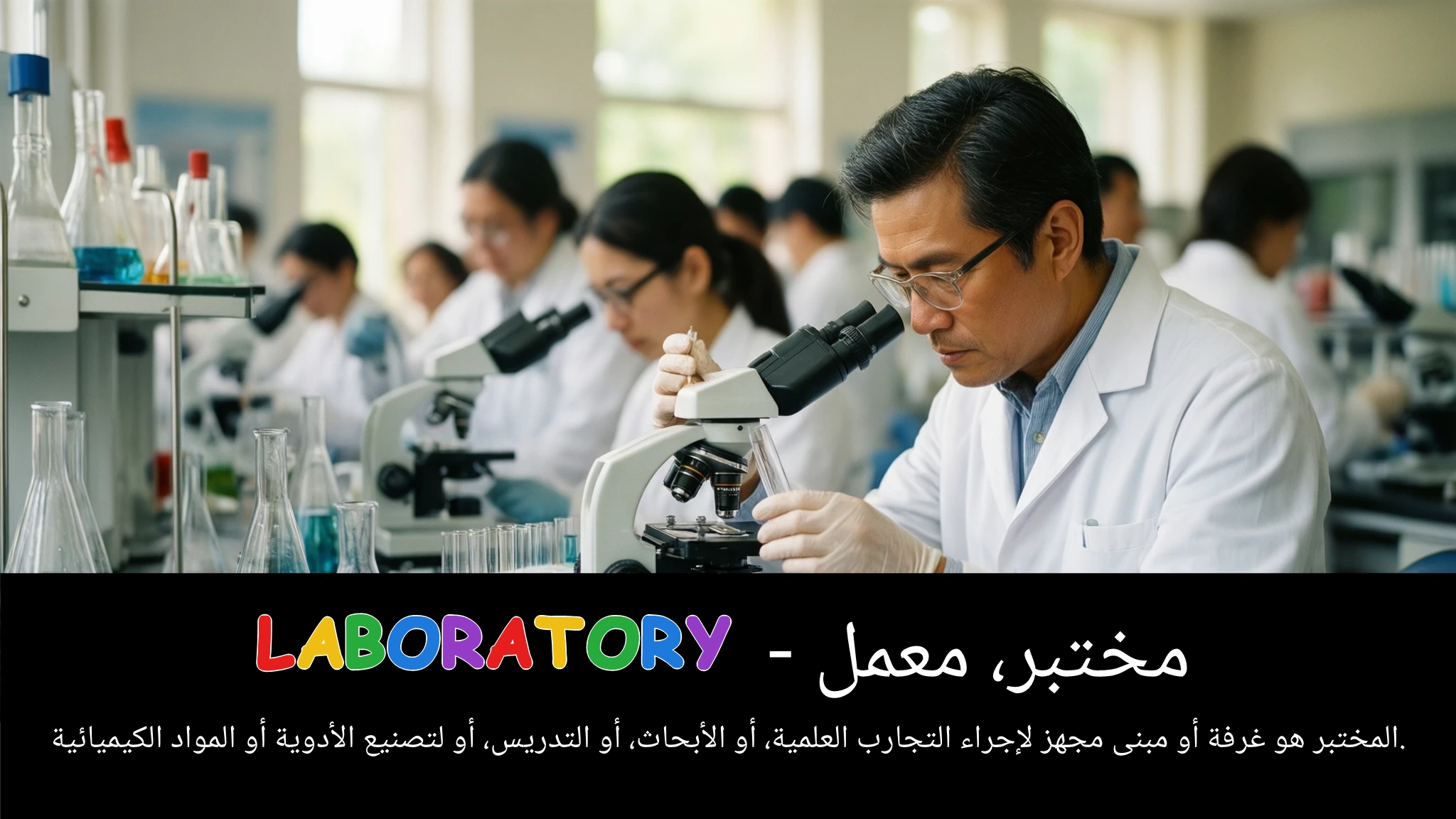 Arabic Illustration for laboratory